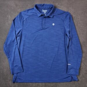Coolibar Polo Shirt Mens XL Midnight Blue Long Sleeve Performance UPF 50